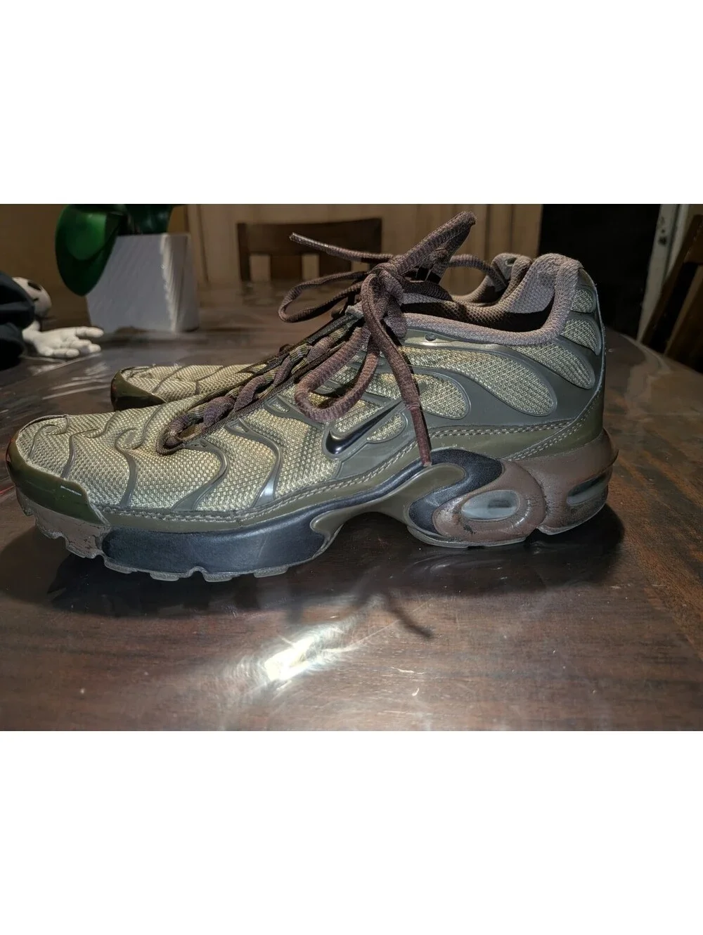 Nike Air Max Plus GS Olive Green Cargo Size 6Y Shoes 655020-200 Rare Find!